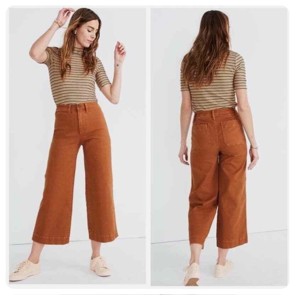 🛑 SOLD 🛑 Madewell Emmet Wide Leg Cropped Utility Pants in Warm Coffee